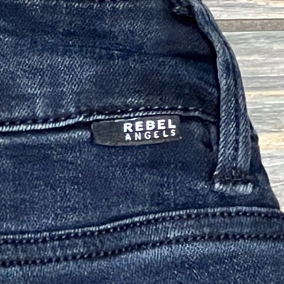 Rebel Wilson X Angels 18W The Icon High Rise Super Skinny Jean Zipper Ankle Dark - Picture 7 of 16